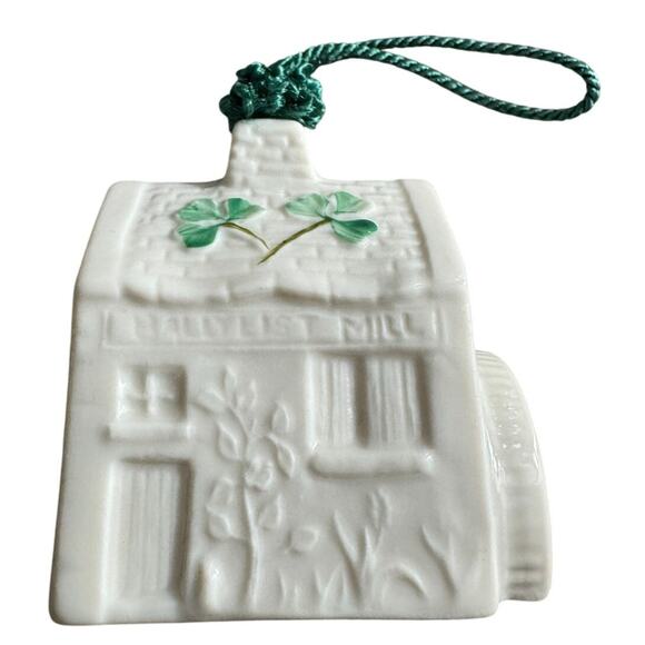 NWB Vintage Irish Belleek Porcelain Christmas ornament Ballylist Mill With Box - Picture 1 of 16
